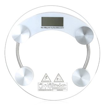 BEST HS Electronic weight scale เครื่องชั่งน้ำหนักดิจิตอลกระจกใส-white